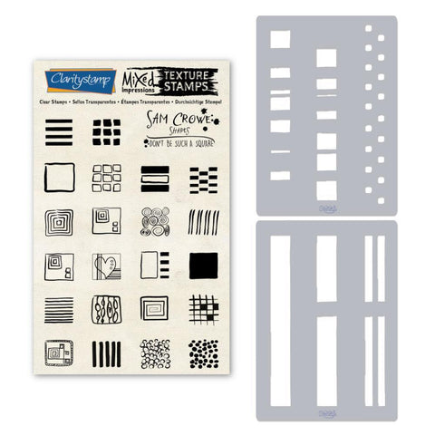 Sam's Shapes - Don't Be Such a Square - Squares A5 Stamp & Stencil Set