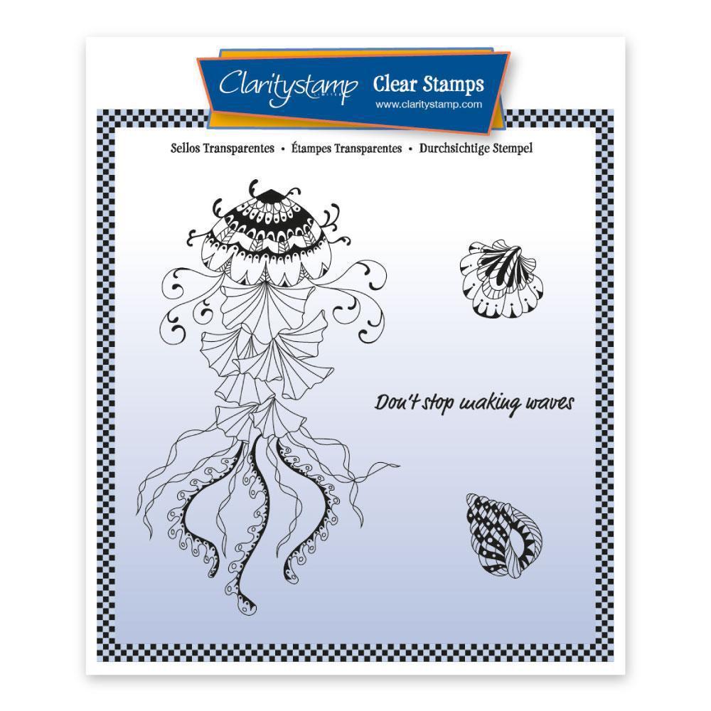 CLEARANCE Wild & Beautiful -  Under the Sea - Jellyfish A5 Square Stamp Set