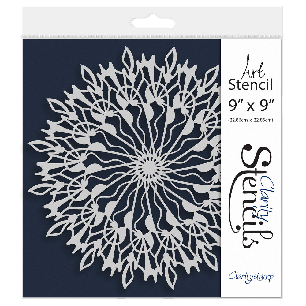 Barbara's Pinwheel Doodle Round 9" x 9" Frameless Stencil