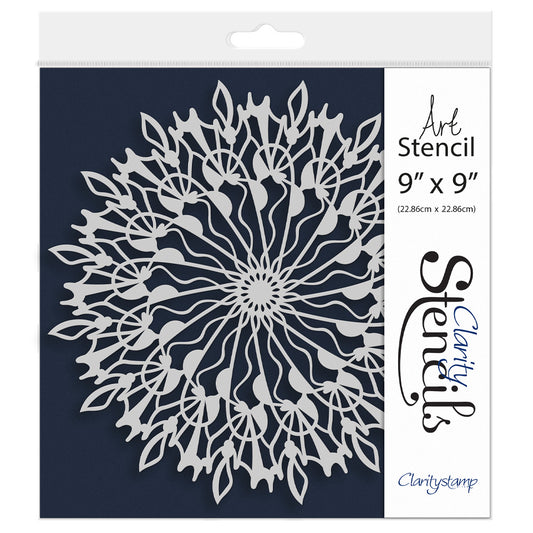 Barbara's Pinwheel Doodle Round 9" x 9" Frameless Stencil