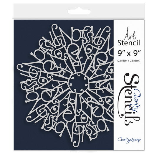 Barbara's Passion Doodle Round 9" x 9" Frameless Stencil