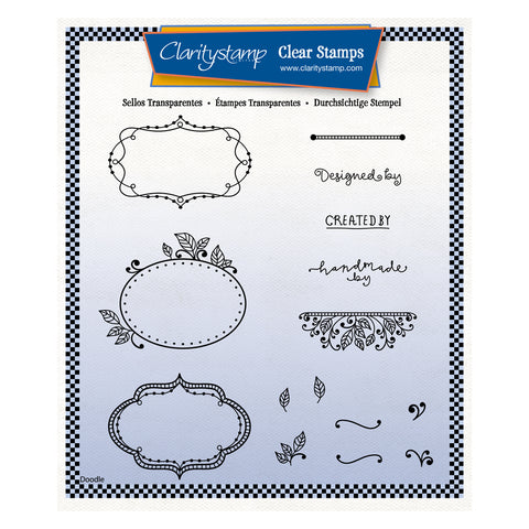 Clarity Doodle Frames A5 Square Stamp Set