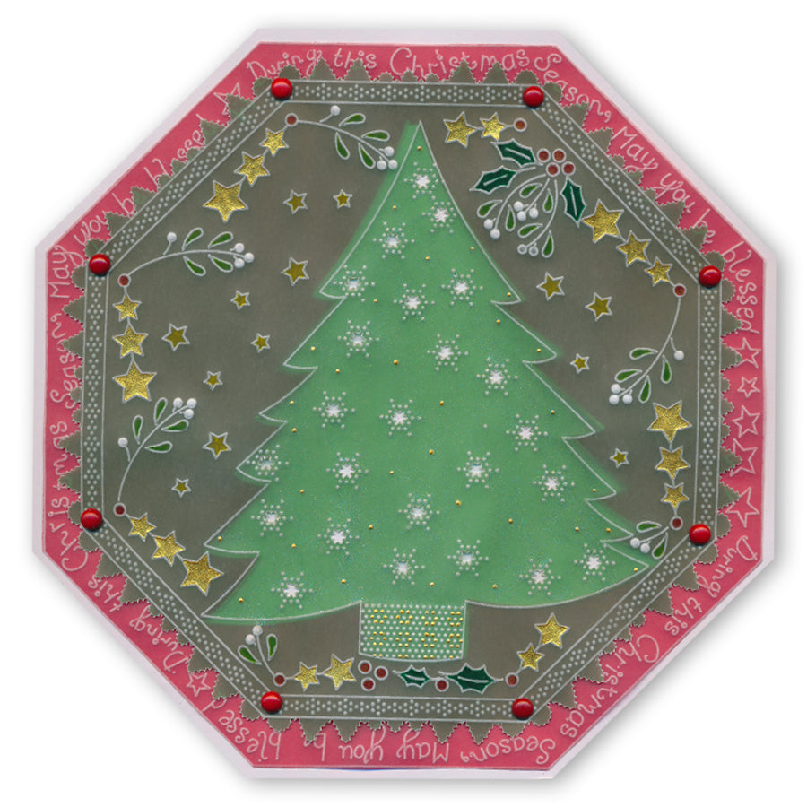During this Christmas Verse No. 1 - Tree A5 Square Groovi Plate