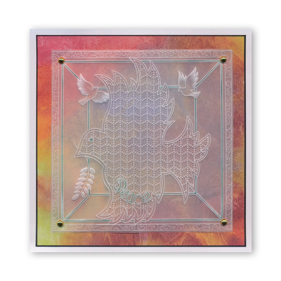 During this Christmas Verse No. 2 - Dove A5 Square Groovi Plate