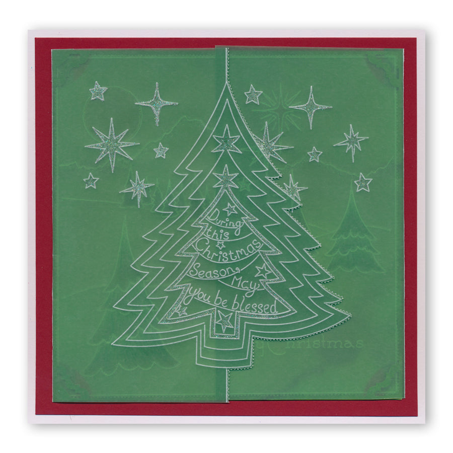 During this Christmas Verse No. 1 - Tree A5 Square Groovi Plate
