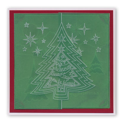During this Christmas Verse No. 1 - Tree A5 Square Groovi Plate