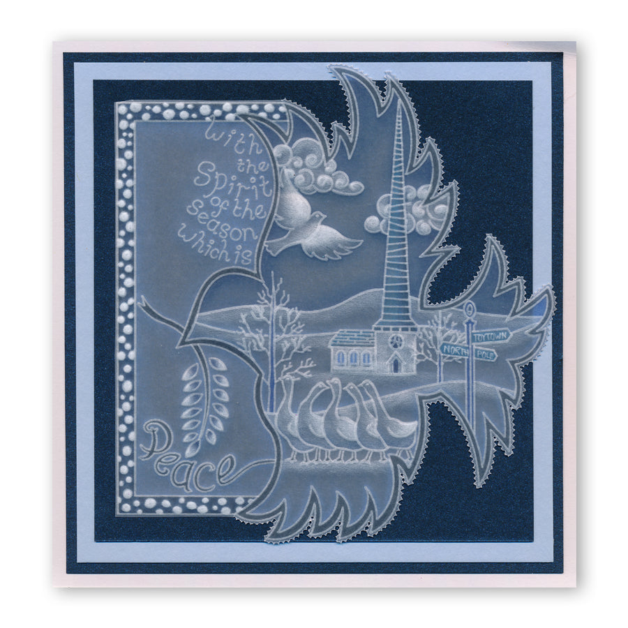 During this Christmas Verse No. 2 - Dove A5 Square Groovi Plate