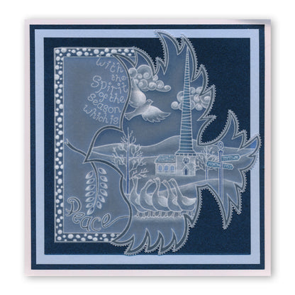 During this Christmas Verse No. 2 - Dove A5 Square Groovi Plate