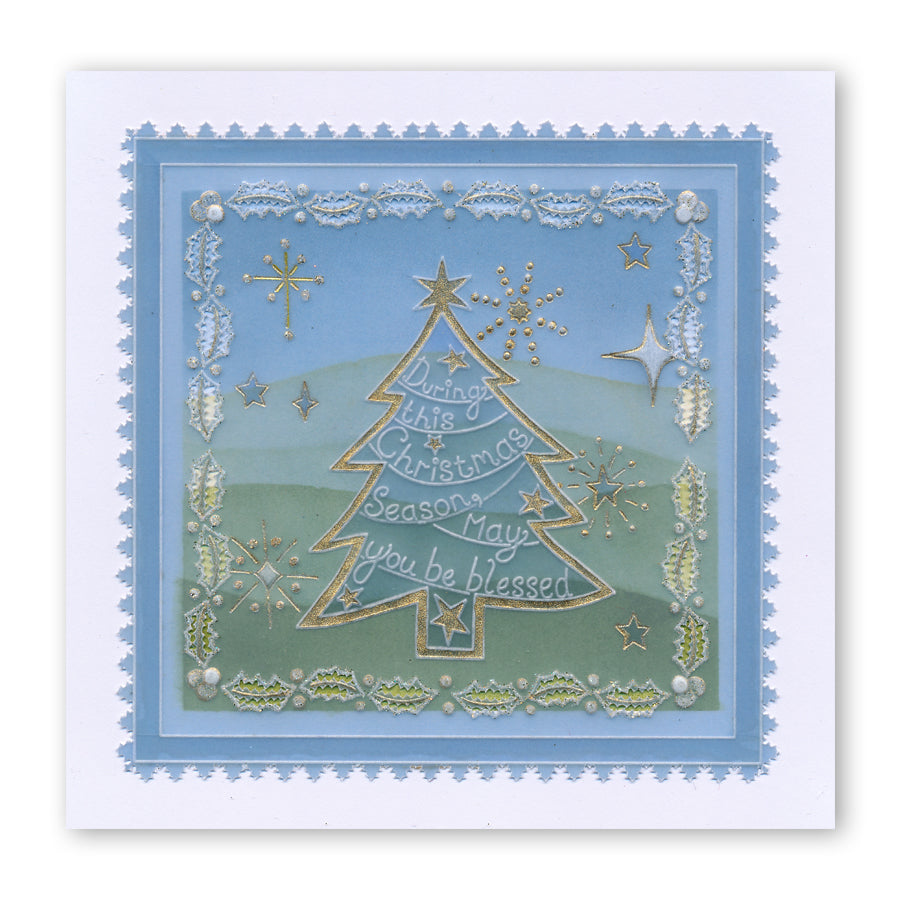 During this Christmas Verse No. 1 - Tree A5 Square Groovi Plate