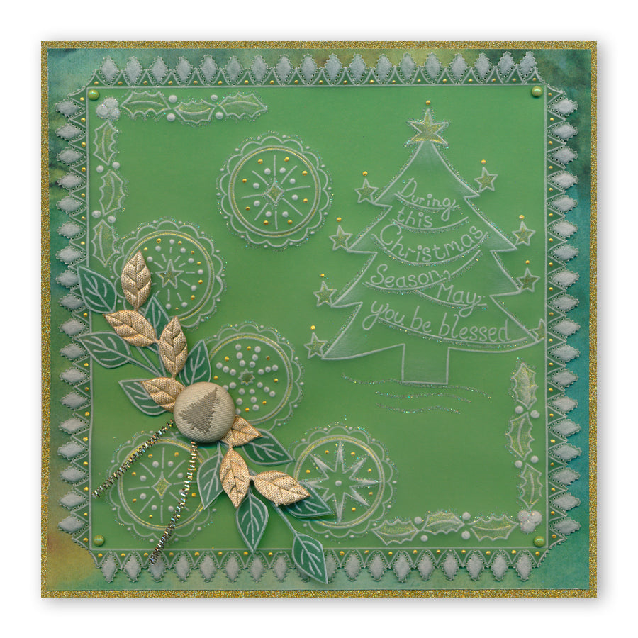 During this Christmas Verse No. 1 - Tree A5 Square Groovi Plate