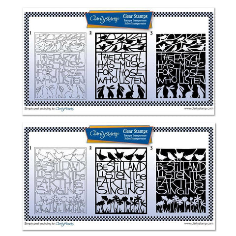 The Earth Has Music & Be Still & Listen - Three Way Overlay A4 Stamp Collection