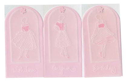 Barbara's Elegant Ladies A5 Square Groovi Plate Trio