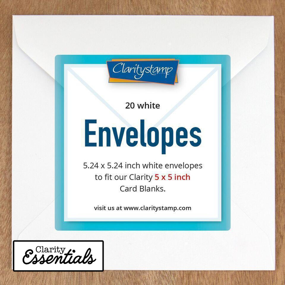 White Envelopes for 5" x 5" Card Blanks x20 Claritystamp