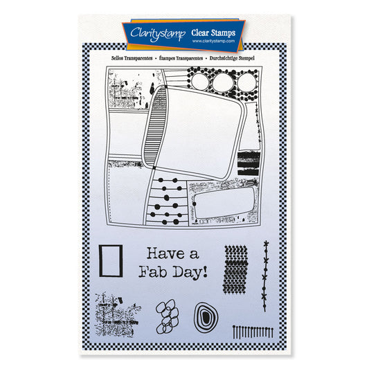 Fab Day Grunge Layout Montage A5 Stamp & Mask Set