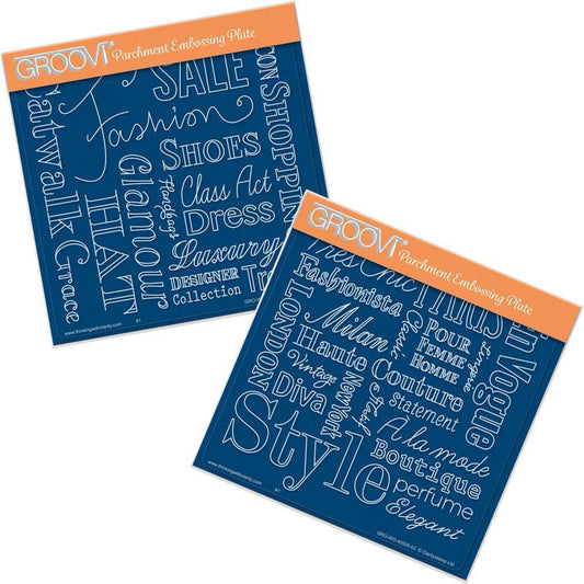 Fashion Phrases & Elegant Expressions A5 Square Groovi Plate Set