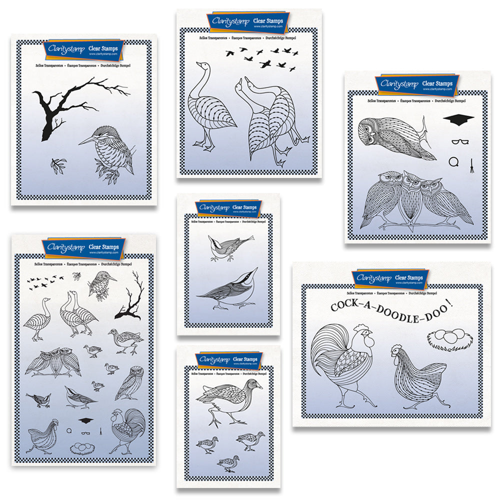 Feathered Friends A5, A5 Square & A6 Stamp & Mask Collection