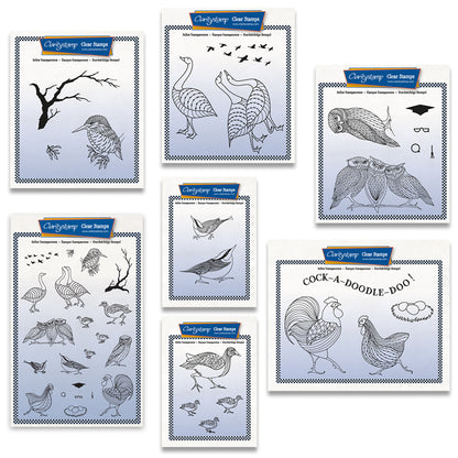 Feathered Friends A5, A5 Square & A6 Stamp & Mask Collection