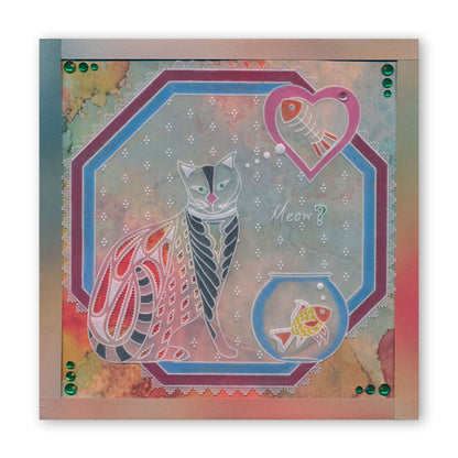 Cat Front A6 Square Groovi Baby Plate