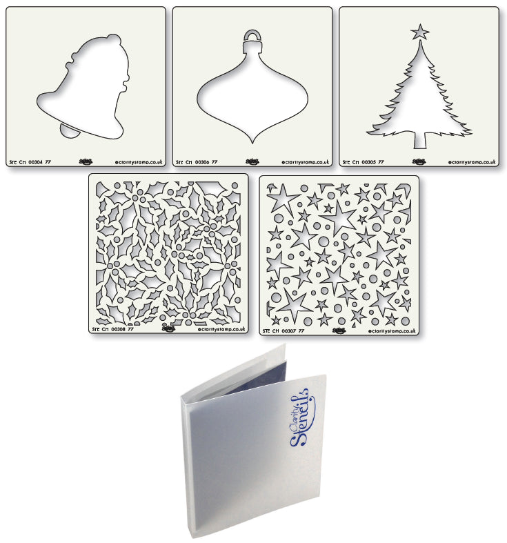 Festive 7" x 7" Stencil & Folder Collection