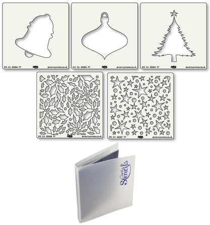Festive 7" x 7" Stencil & Folder Collection