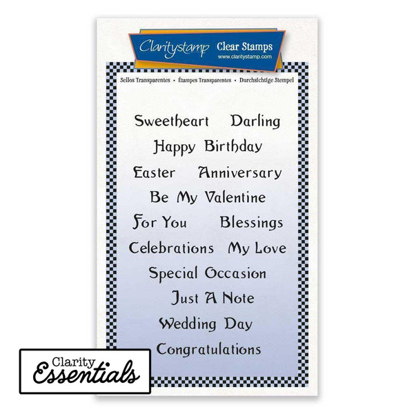 Essential Sentiments A6 Stamp Set Claritystamp