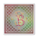 Floral Alphabet - Letter B A6 Square Groovi Plate