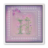 Floral Alphabet - Letter H A6 Square Groovi Plate