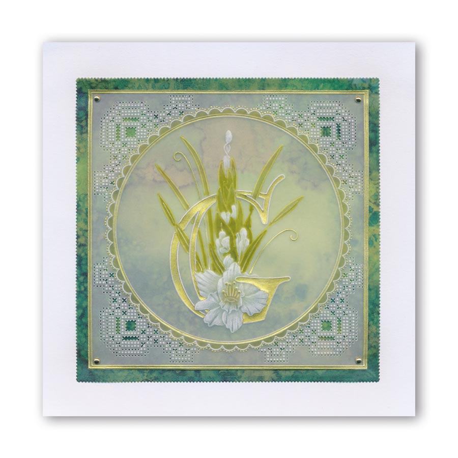 Floral Alphabet - Letter G A6 Square Groovi Plate