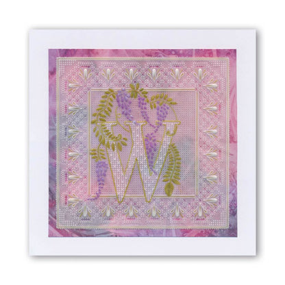 Floral Alphabet - Letter W A6 Square Groovi Plate