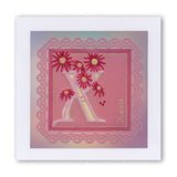 Floral Alphabet - Letter X A6 Square Groovi Plate