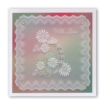Floral Alphabet A6 Square Groovi Plate Collection