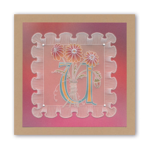 Floral Alphabet - Letter U A6 Square Groovi Plate
