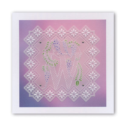 Floral Alphabet - Letter W A6 Square Groovi Plate