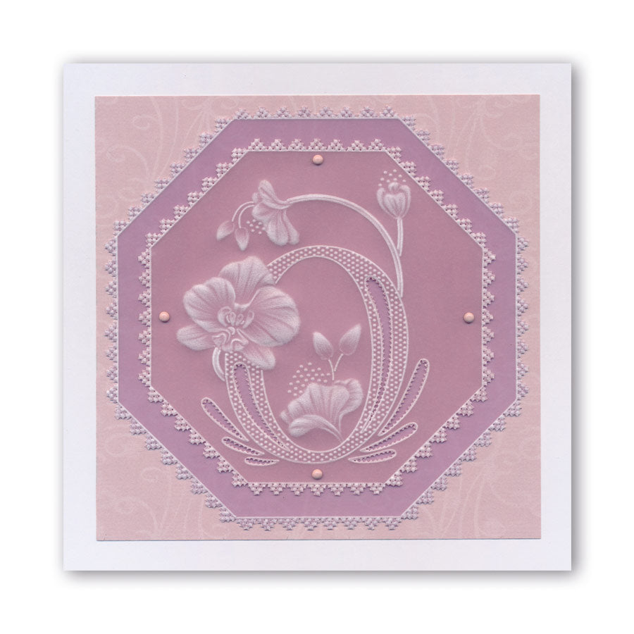 Floral Alphabet - Letter O A6 Square Groovi Plate