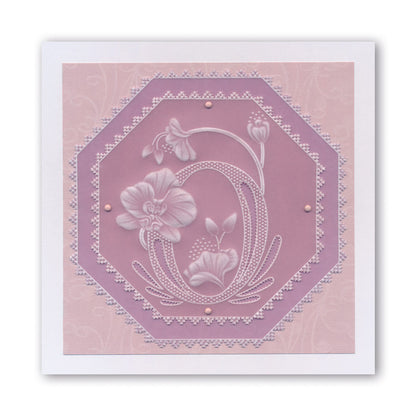 Floral Alphabet - Letter O A6 Square Groovi Plate