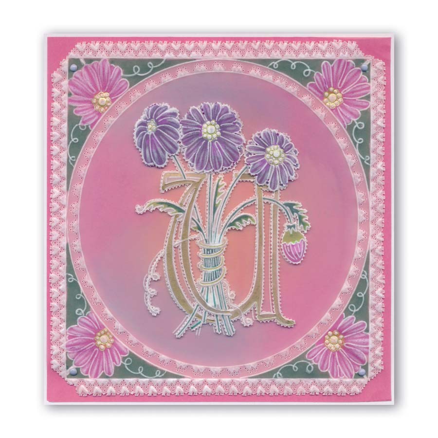 Floral Alphabet - Letter U A6 Square Groovi Plate