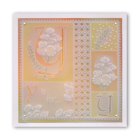 Floral Alphabet - Letter Y A6 Square Groovi Plate