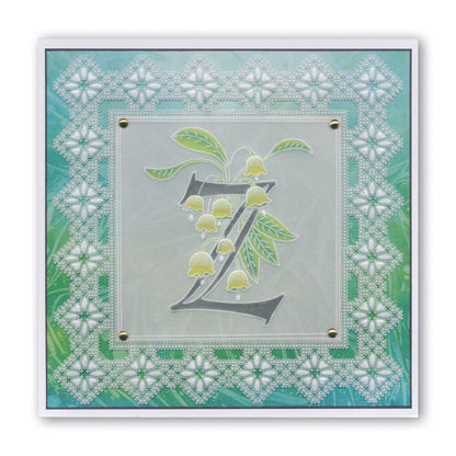Floral Alphabet - Letter Z A6 Square Groovi Plate