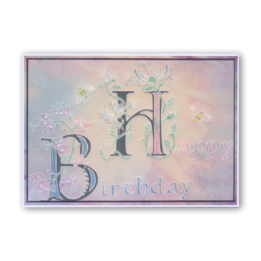 Floral Alphabet - Letter H A6 Square Groovi Plate