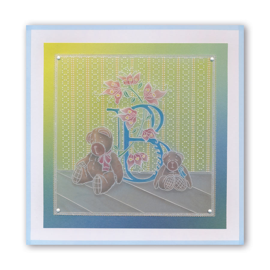 Floral Alphabet - Letter B A6 Square Groovi Plate