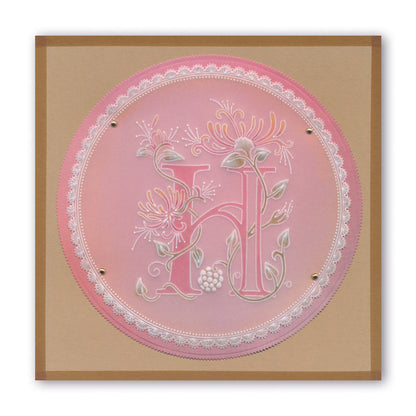Floral Alphabet - Letter H A6 Square Groovi Plate