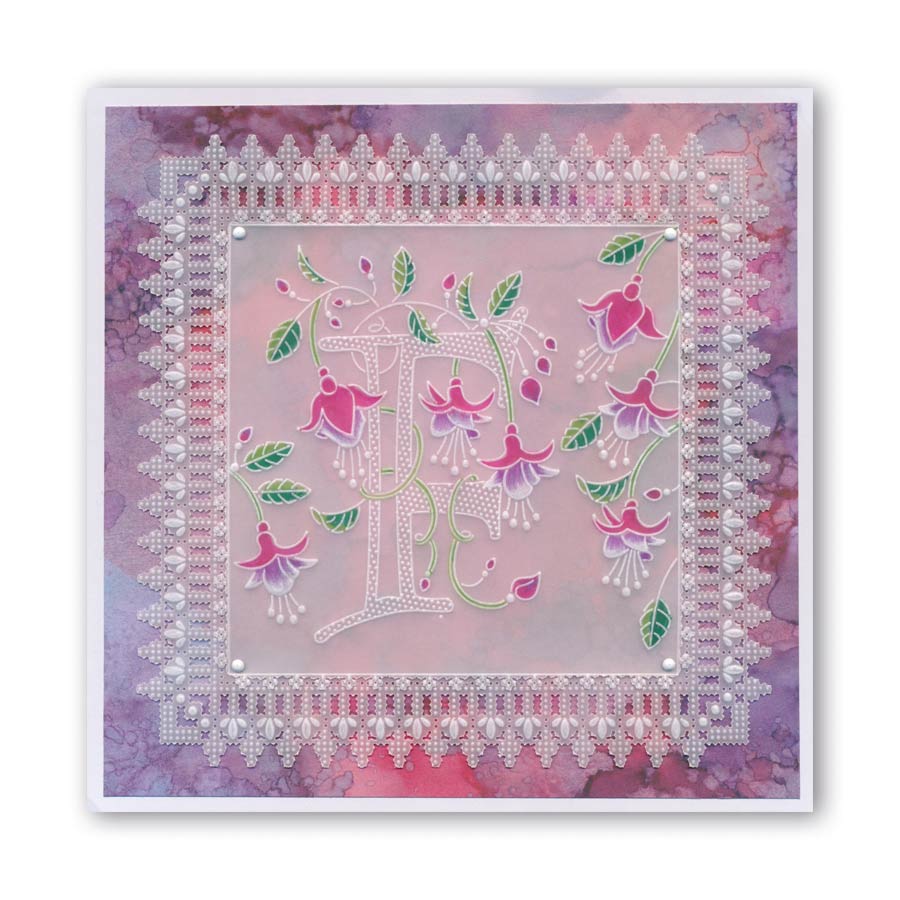 Floral Alphabet - Letter F A6 Square Groovi Plate