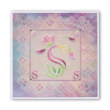 Floral Alphabet - Letter S A6 Square Groovi Plate