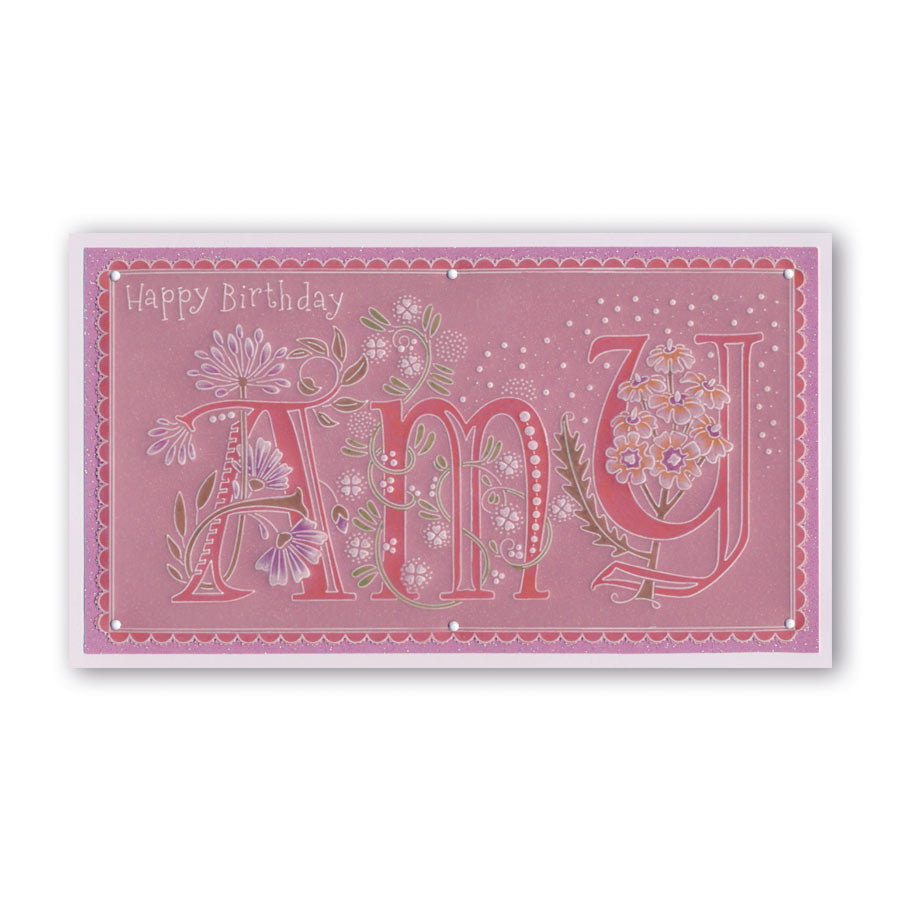 Floral Alphabet - Letter M A6 Square Groovi Plate