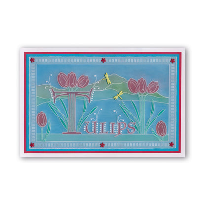 Floral Alphabet - Letter T A6 Square Groovi Plate