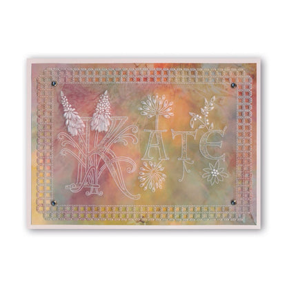 Floral Alphabet - Letter A A6 Square Groovi Plate