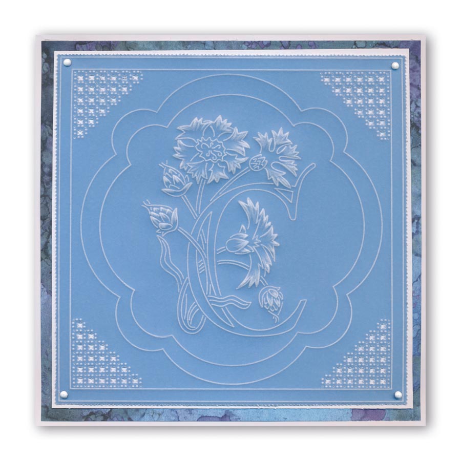 Floral Alphabet - Letter C A6 Square Groovi Plate