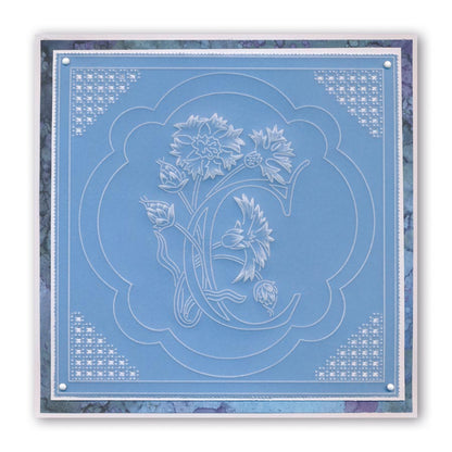 Floral Alphabet - Letter C A6 Square Groovi Plate