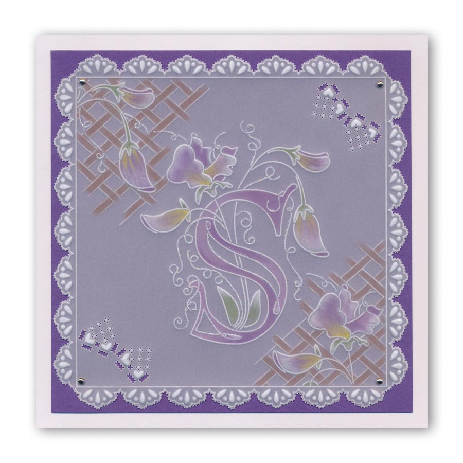 Floral Alphabet - Letter S A6 Square Groovi Plate