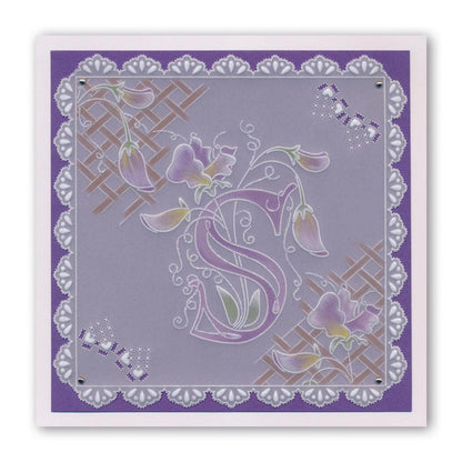 Floral Alphabet - Letter S A6 Square Groovi Plate